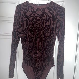 Sexy Red Mesh Bodysuit